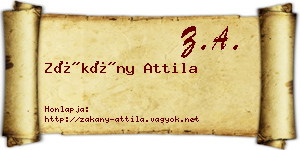 Zákány Attila névjegykártya