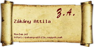 Zákány Attila névjegykártya